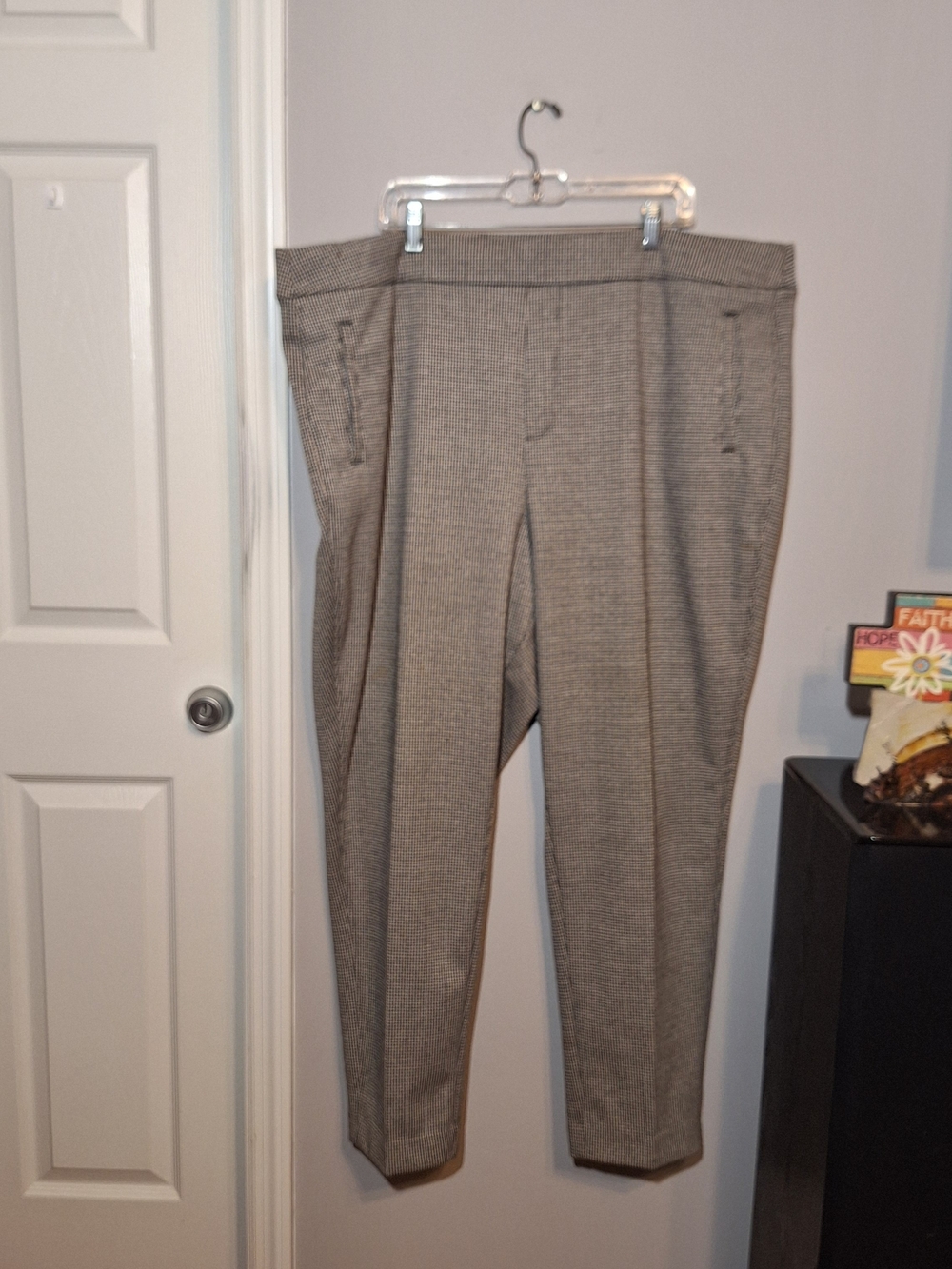 croft & barrow Black & Brown Houndstooth Straight Leg Dress Pants